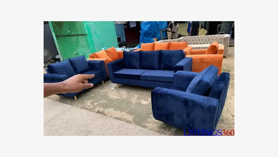 A Mix Color Of Blue And Pink Set Sofa Chair